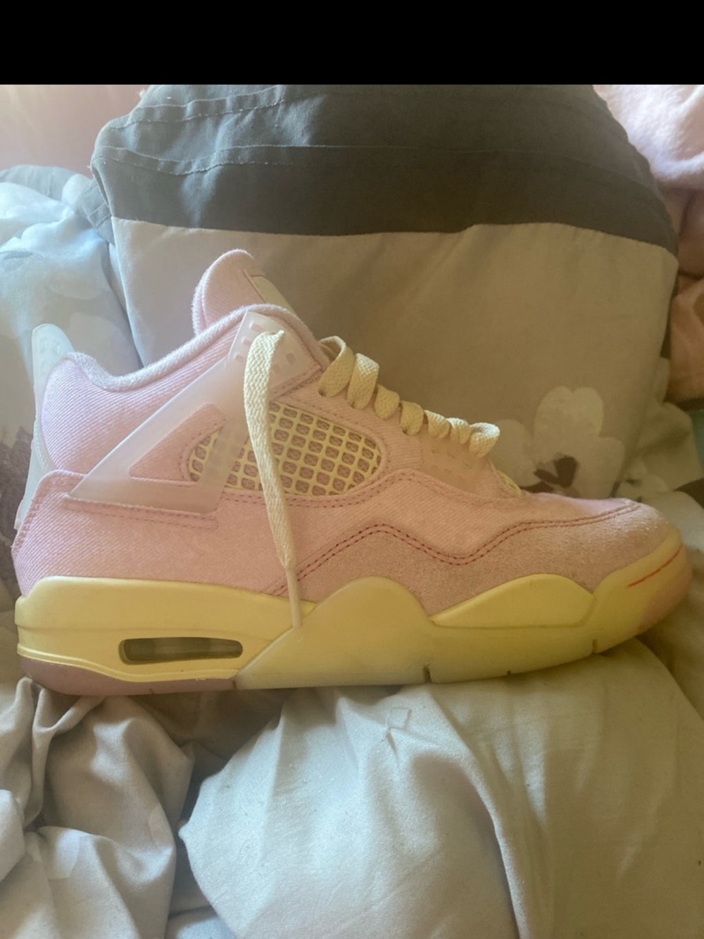 Air Jordan 4 retros Kids Pink and Cream Retro Sneakers